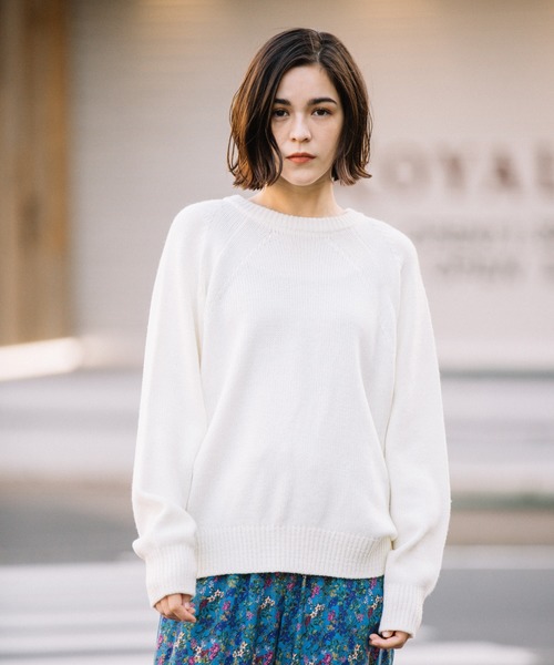 Munich（ミューニック）の「スプリングニット　バックジッププルオーバー（ニット/セーター・レディース・オフホワイト/エメラルド/ラベンダー/クリアイエロー/サーモンピンク・FREE）」の9枚目の写真