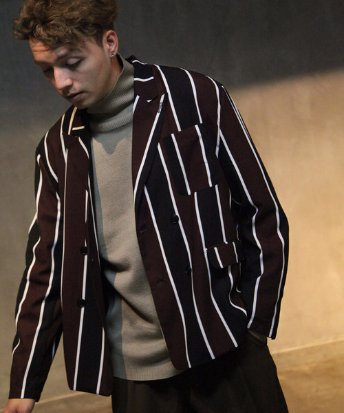 Nilway(ニルウェイ)の「【Nilway】ドレープポリトロダブルテーラードジャケット(テーラードジャケット)」|レッド系その他