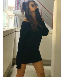 GYDA | Vネックタイトニットワンピース(ワンピース)