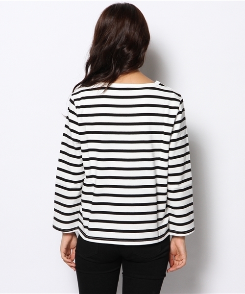MID by MIDWEST（ミッド バイ ミッドウエスト）の「MID by MIDWEST ９分袖ボーダーカットソー（Tシャツ/カットソー・レディース・ホワイト/ネイビー・FREE）」の6枚目の写真