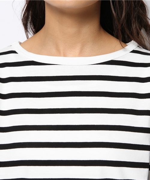 MID by MIDWEST（ミッド バイ ミッドウエスト）の「MID by MIDWEST ９分袖ボーダーカットソー（Tシャツ/カットソー・レディース・ホワイト/ネイビー・FREE）」の5枚目の写真