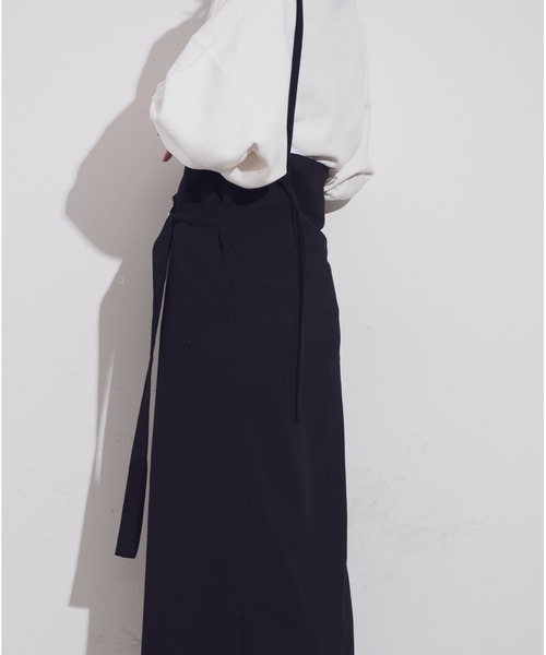 Aunt Marie's（アントマリーズ）の「AUNT MARIE'S コットンツイルラップロングスカート（スカート・レディース・ブラック/ベージュ/ナチュラル・FREE）」の9枚目の写真