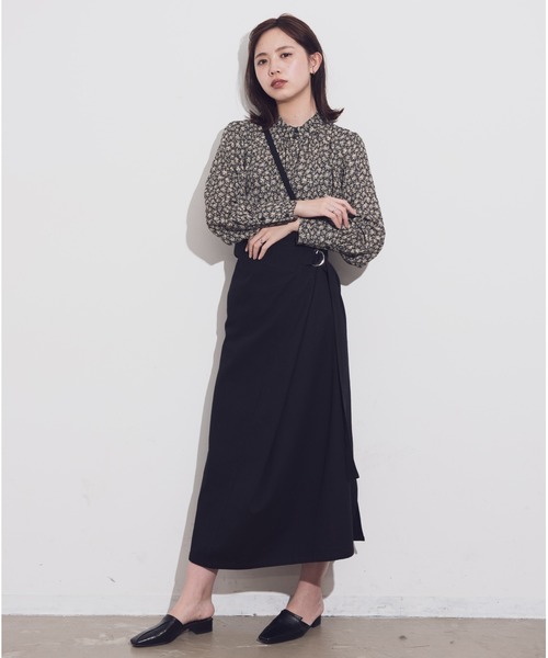 Aunt Marie's（アントマリーズ）の「AUNT MARIE'S コットンツイルラップロングスカート（スカート・レディース・ブラック/ベージュ/ナチュラル・FREE）」の11枚目の写真