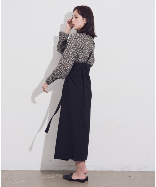 Aunt Marie's（アントマリーズ）の「AUNT MARIE'S コットンツイルラップロングスカート（スカート・レディース・ブラック/ベージュ/ナチュラル・FREE）」の12枚目の写真