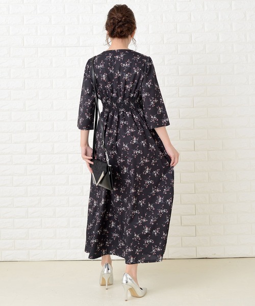 新品✨パドカレ★25th ロングワンピース ブロックプリント　ワンピース インドガーゼチェックブロックプリント ワンピース | pas de