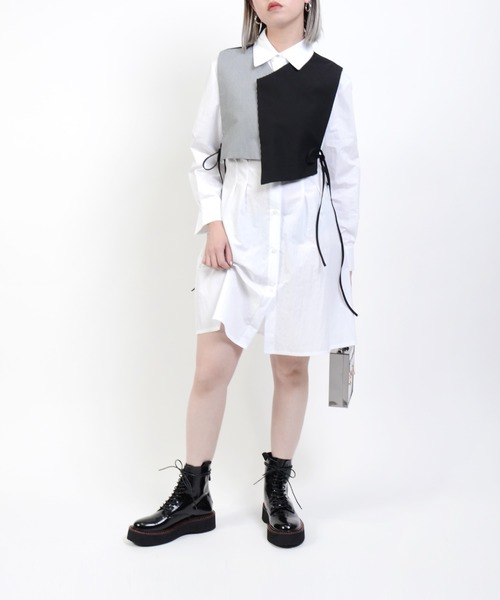 Narcissus(ナルシス)の「【cheap!!by vaNite】シャツベストOP(シャツ/ブラウス)」|ホワイト