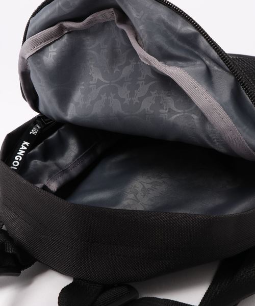KANGOL ブラックリュック メッシュポケット付き カンゴールフロントメッシュポケットリュック バッグ BAG