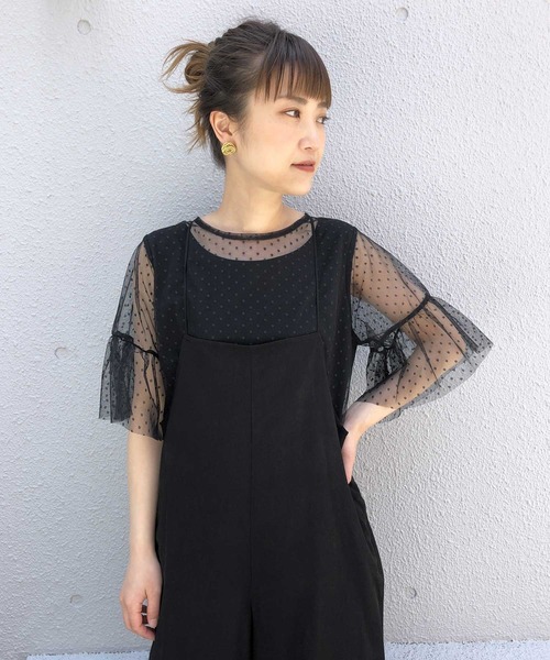 PICCIN(ピッチン)の「袖フレアドットチュールプルオーバー(Tシャツ/カットソー・レディース・ホワイト系その他/ブラック系その他・M)」の13枚目の写真