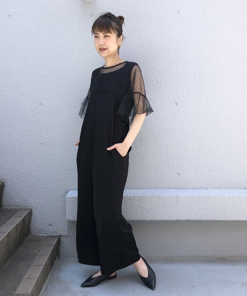 PICCIN（ピッチン）の「袖フレアドットチュールプルオーバー（Tシャツ/カットソー・レディース・ホワイト系その他/ブラック系その他・M）」の3枚目の写真