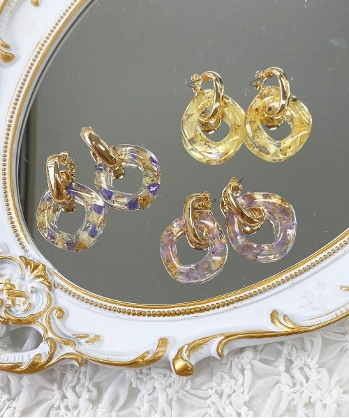 apres jour(アプレジュール)の「【apres jour×ARIAZ】ドライフラワーリングピアス(ピアス(両耳用)・レディース・パープル/ラベンダー/イエロー・FREE)」の5枚目の写真