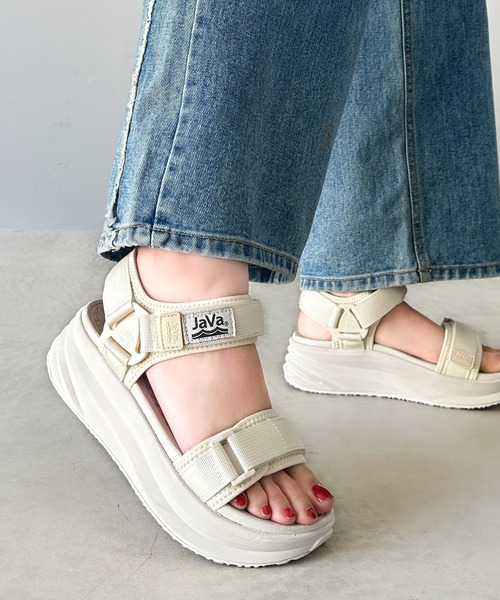Java(ジャバ)の「《JaVaジャバコラボ》夏 定番!ベルクロ厚底サンダル ストラップあり(サンダル・レディース・ブラック/アイボリー・22.5cm/23.5cm/24.5cm/25.5cm)」の10枚目の写真