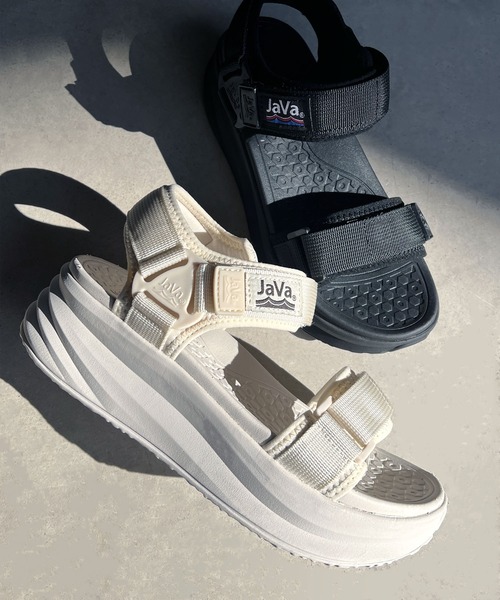 Java(ジャバ)の「《JaVaジャバコラボ》夏 定番!ベルクロ厚底サンダル ストラップあり(サンダル・レディース・ブラック/アイボリー・22.5cm/23.5cm/24.5cm/25.5cm)」の20枚目の写真