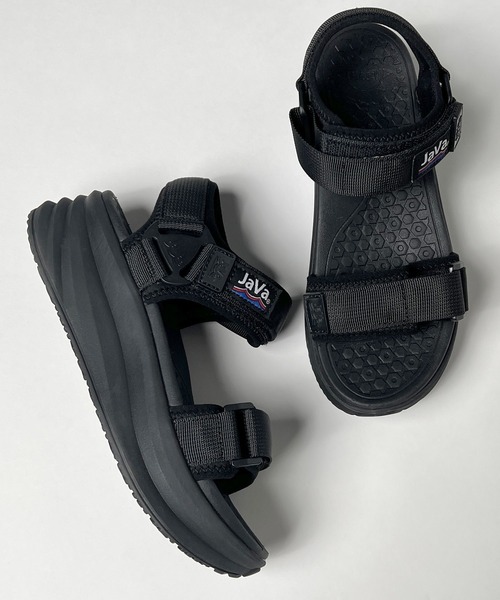 Java(ジャバ)の「《JaVaジャバコラボ》夏 定番!ベルクロ厚底サンダル ストラップあり(サンダル・レディース・ブラック/アイボリー・22.5cm/23.5cm/24.5cm/25.5cm)」の14枚目の写真