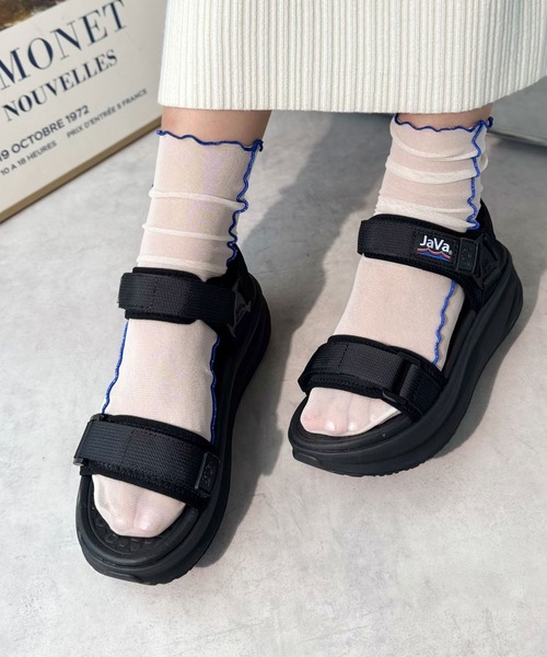 セール】《JaVaジャバコラボ》夏 定番！ベルクロ厚底サンダル