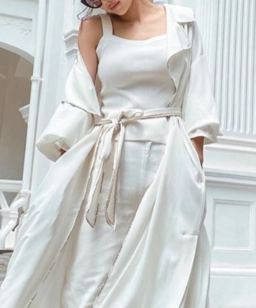 EIMY ISTOIRE（エイミーイストワール）の「シンプルリブタンクトップ（タンクトップ・レディース・ホワイト/ブラック/サックスブルー/ピンク/オレンジ/ミント/ラベンダー・FREE）」の2枚目の写真