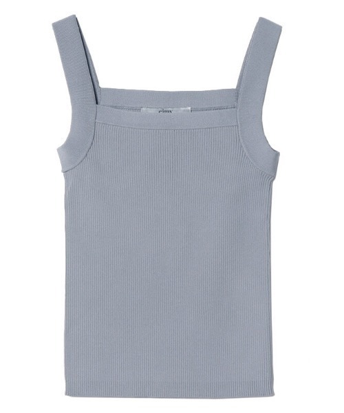 EIMY ISTOIRE（エイミーイストワール）の「シンプルリブタンクトップ（タンクトップ・レディース・ホワイト/ブラック/サックスブルー/ピンク/オレンジ/ミント/ラベンダー・FREE）」の4枚目の写真
