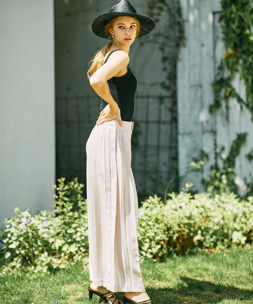 EIMY ISTOIRE（エイミーイストワール）の「シンプルリブタンクトップ（タンクトップ・レディース・ホワイト/ブラック/サックスブルー/ピンク/オレンジ/ミント/ラベンダー・FREE）」の8枚目の写真