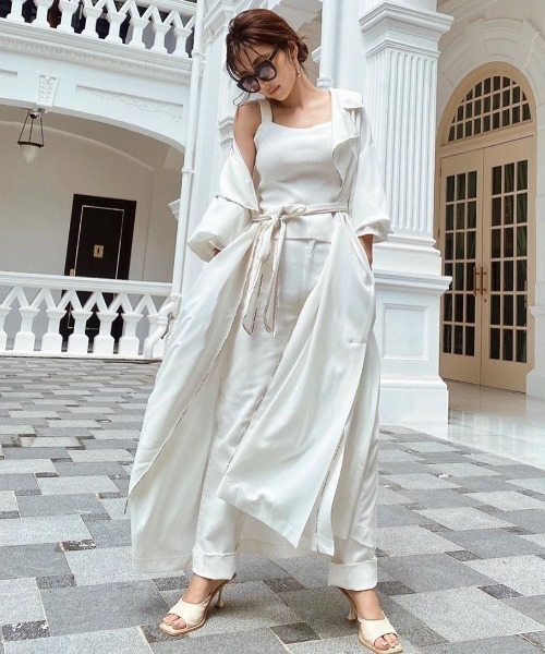 EIMY ISTOIRE（エイミーイストワール）の「シンプルリブタンクトップ（タンクトップ・レディース・ホワイト/ブラック/サックスブルー/ピンク/オレンジ/ミント/ラベンダー・FREE）」の12枚目の写真