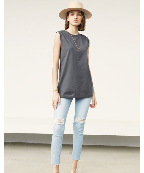 ALEXIA STAM(アリシアスタン)の「Back Crossed Button Tank Top/バッククロスボタンタンクトップ(タンクトップ・レディース・ホワイト/モカ/グレイッシュベージュ/チャコール・FREE)」の11枚目の写真