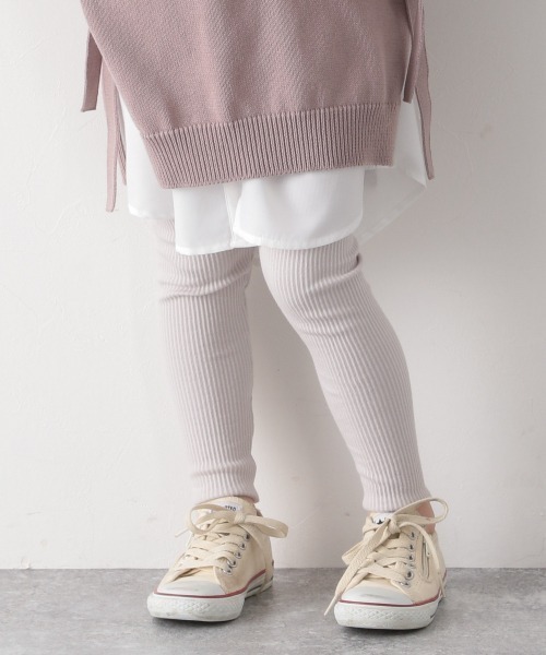 GLOBAL WORK（グローバルワーク）の「【キッズ】スソフリーカットリブパンツ/893363（その他パンツ・キッズ・イエロー/グレー/ブラック/スカイブルー/ベージュ/ミント/ライトベージュ/ピンク系その他/グレー系その他4/ライトブルー/ライトパープル・120cm/130cm/140cm/110cm/100cm/160cm/150cm）」の4枚目の写真