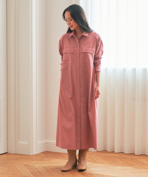 極美品★ANAYI半袖 シャツワンピース ロング★アナイ シルキークロスシャツ ワンピース|ANAYI OFFICIAL ONLINE STORE