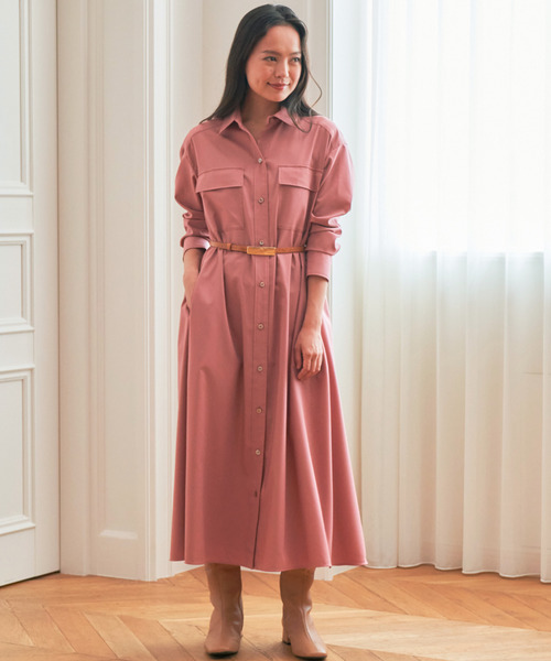 ANAYI（アナイ）の「カルゼストレッチシャツ ワンピース
