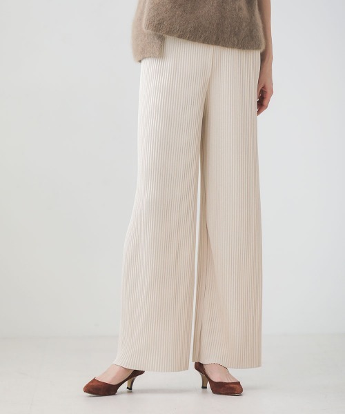Bou Jeloud（ブージュルード）の「プリーツカットワイドパンツ（その他パンツ・レディース・ベージュ/アイボリー/モカ/ブラック・FREE）」の9枚目の写真