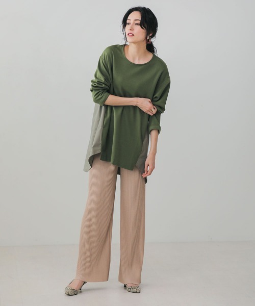 Bou Jeloud（ブージュルード）の「プリーツカットワイドパンツ（その他パンツ・レディース・ベージュ/アイボリー/モカ/ブラック・FREE）」の11枚目の写真