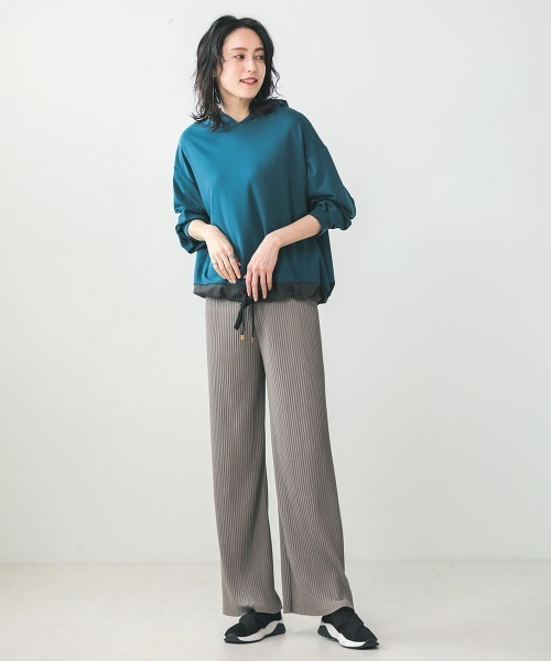 Bou Jeloud（ブージュルード）の「プリーツカットワイドパンツ（その他パンツ・レディース・ベージュ/アイボリー/モカ/ブラック・FREE）」の18枚目の写真