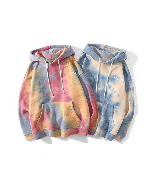 HOOK（フック）の「HOOK -original- タイダイ染めパーカー（パーカー・メンズ・ピンク/ブルー/ブルー系その他/ピンク系その他/イエロー系その他/サックスブルー/パープル系その他/ブラック×ホワイト・M/L/XL）」の7枚目の写真