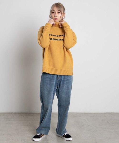 WEGO（ウィゴー）の「WEGO/ロゴシシュウタートルセーター（ニット/セーター・レディース・ホワイト/イエロー・FREE）」の9枚目の写真