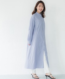 coca（coca） | ストライプスタンドカラーシャツワンピース(シャツワンピース)