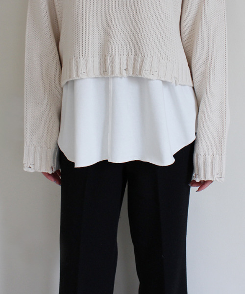 MODE ROBE（モードローブ）の「センタープレス フレアパンツ（その他パンツ・レディース・アイボリー/ブラック/ブラウン・S/M/L）」の14枚目の写真