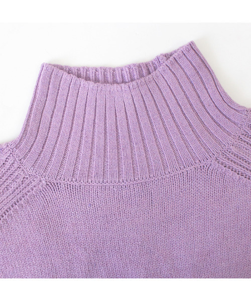 MODE ROBE(モードローブ)の「バックスリットデザインニット(ニット/セーター・レディース・パープル/アイボリー/グレイッシュベージュ・FREE)」の21枚目の写真