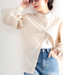 classicalelf | トレンドの1枚！袖Wタックバンドカラーシャツ。(シャツ/ブラウス)