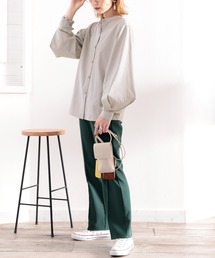 classicalelf | トレンドの1枚！袖Wタックバンドカラーシャツ。(シャツ/ブラウス)