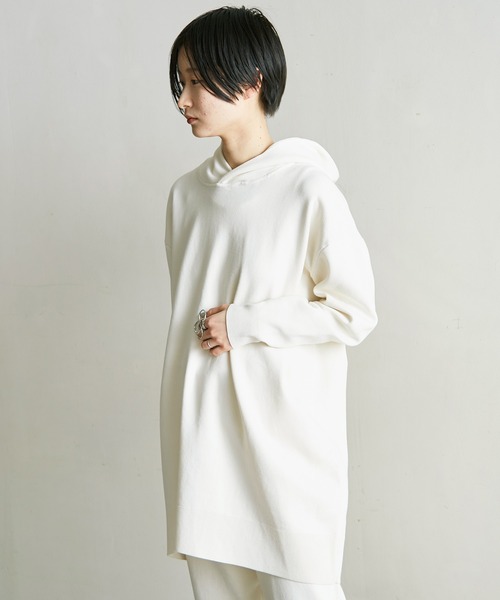 note et silence （ノートエシロンス）の「■ガス焼きcotton ミラノリブフードプルオーバー（スウェット・レディース・アイボリー/ブラック/グリーン・FREE）」の3枚目の写真