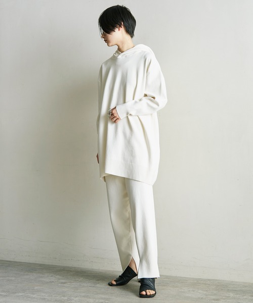 note et silence （ノートエシロンス）の「■ガス焼きcotton ミラノリブフードプルオーバー（スウェット・レディース・アイボリー/ブラック/グリーン・FREE）」の14枚目の写真