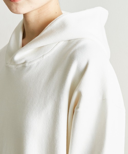 note et silence （ノートエシロンス）の「■ガス焼きcotton ミラノリブフードプルオーバー（スウェット・レディース・アイボリー/ブラック/グリーン・FREE）」の19枚目の写真