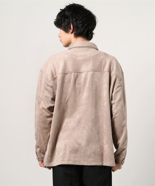 Beno(ビーノ)の「ストレッチ カットスエード ワイドシルエット CPO シャツ(シャツ/ブラウス・メンズ・スモークピンク/サックスブルー/グレイッシュベージュ/ライトカーキ・L/M)」の12枚目の写真