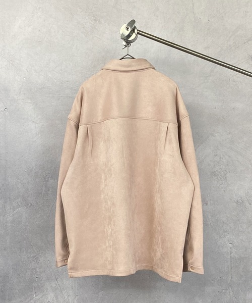 Beno(ビーノ)の「ストレッチ カットスエード ワイドシルエット CPO シャツ(シャツ/ブラウス・メンズ・スモークピンク/サックスブルー/グレイッシュベージュ/ライトカーキ・L/M)」の11枚目の写真