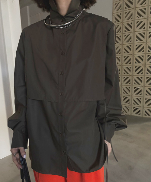 Ameri（アメリ）の「CRESCENT COLLAR APRON SHIRT（シャツ/ブラウス・レディース・ホワイト/カーキ/ピンク・FREE）」の12枚目の写真