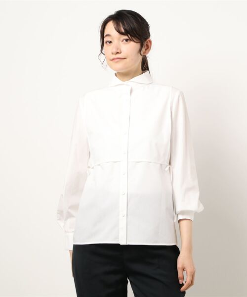 Ameri（アメリ）の「CRESCENT COLLAR APRON SHIRT（シャツ/ブラウス・レディース・ホワイト/カーキ/ピンク・FREE）」の16枚目の写真