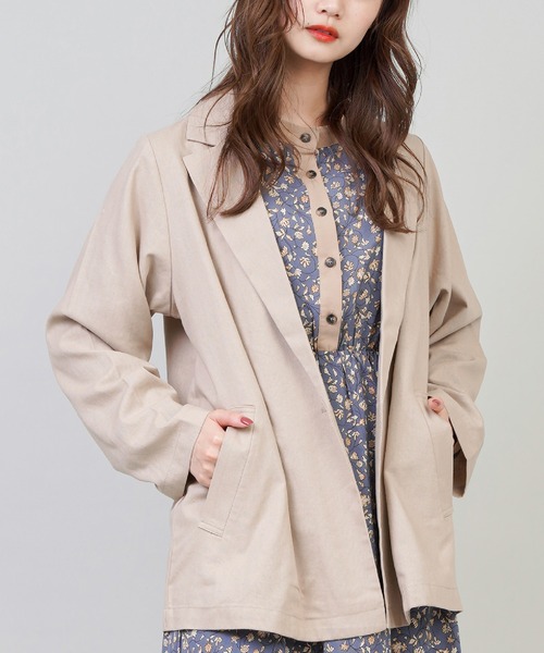 SPINNS(スピンズ)の「リネン素材 テーラードジャケット(テーラードジャケット・レディース・ベージュ/モカ/ライトグリーン/その他・ONESIZE)」の2枚目の写真