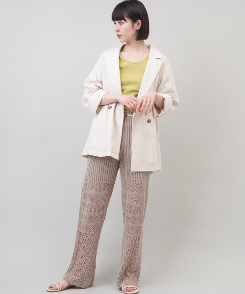 SPINNS(スピンズ)の「リネン素材 テーラードジャケット(テーラードジャケット・レディース・ベージュ/モカ/ライトグリーン/その他・ONESIZE)」の16枚目の写真