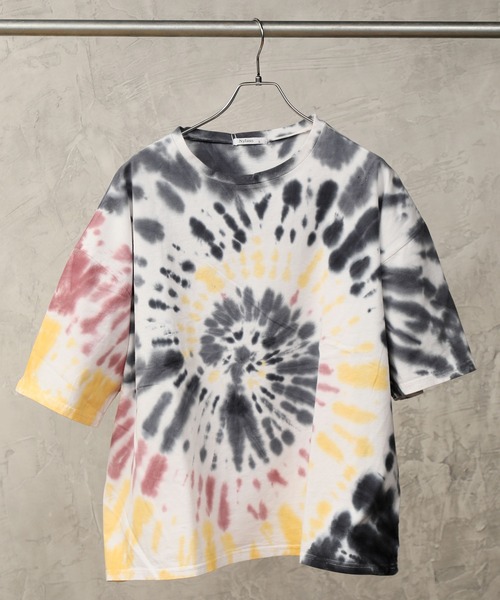 TopIsm(トップイズム)の「タイダイ染め ビッグシルエット半袖Tシャツ(Tシャツ/カットソー・メンズ・イエロー/ブルー/ブラック・M/L)」の12枚目の写真