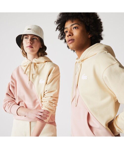 LACOSTE L!VE(ラコステライブ)の「LACOSTE L!VE バイカラークルーネックスウェット(パーカー・メンズ・ホワイト系その他・M/S/L/XS)」の1枚目の写真