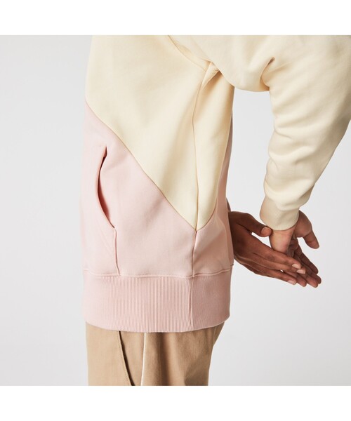 LACOSTE L!VE(ラコステライブ)の「LACOSTE L!VE バイカラークルーネックスウェット(パーカー・メンズ・ホワイト系その他・M/S/L/XS)」の2枚目の写真