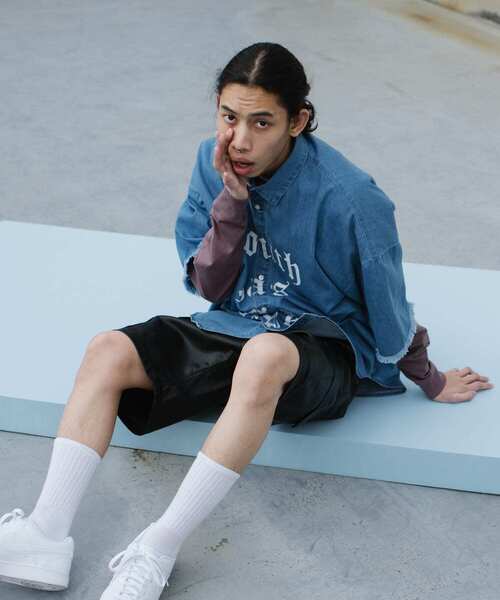 URBAN RESEARCH（アーバンリサーチ）の「GOODBETTERBEST　レザーショートカーゴパンツ（その他パンツ・メンズ・ブラック・1/2）」の12枚目の写真