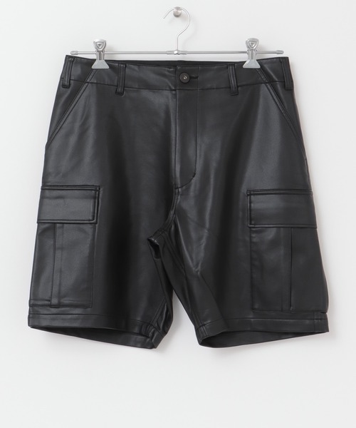 URBAN RESEARCH（アーバンリサーチ）の「GOODBETTERBEST　レザーショートカーゴパンツ（その他パンツ・メンズ・ブラック・1/2）」の3枚目の写真